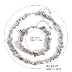 Amazon hot sale Hawaii Beach Jewelry Color Shredded Shell Bracelet And Necklace set for women