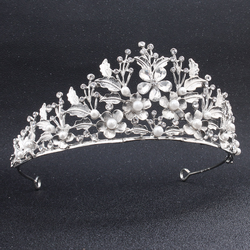 Rhinestone hair accessories round silver hair jewelry birthday girl wedding tiara crowns