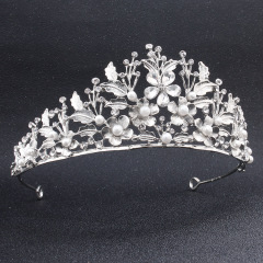 Rhinestone hair accessories round silver hair jewelry birthday girl wedding tiara crowns