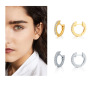 amazon ins women fashion gold silver circle rhinestone stud earring for lady girls gift with loop