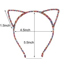 2020 trendy custom colorful polyester glitter bling cat ear headband
