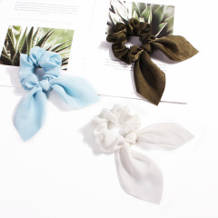 vintage ins amazon fancy Fashion fabric elastic hair ties velvet rabbit ear scrunchies for hair