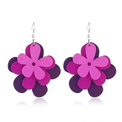 Korean fashion cheap cute wood flower multilayer gradient earrings for women Korean fashion cheap cute wood flower multilayer gradient earrings for women