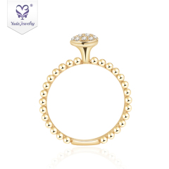 Luxury custom heart shape 14k 18k pure gold engagement moissanite tail ring