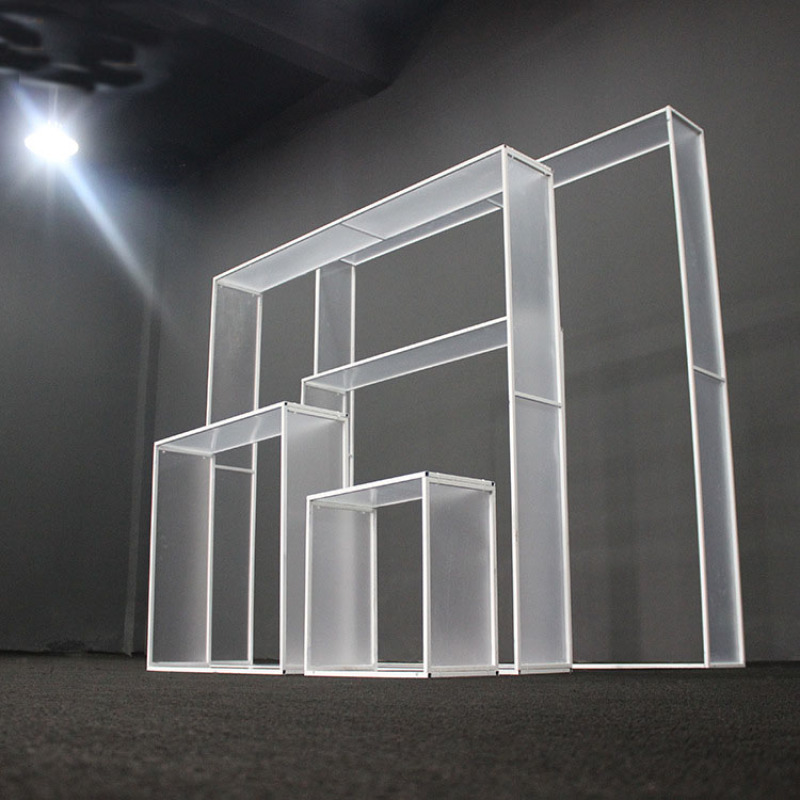 many designs metal PVC film white background square party event birthday wedding stage decoration