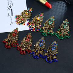 Fashion colorful alloy beads earring accessories tassel earrings bohemia