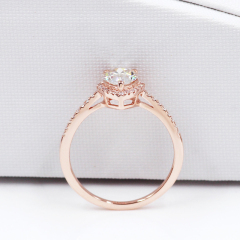 Custom 925 silver 14k 18k rose gold plated diamond engagement pear moissanite ring