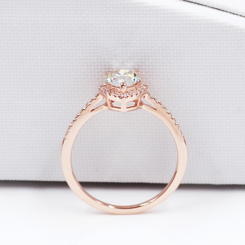 Custom 925 silver 14k 18k rose gold plated diamond engagement pear moissanite ring Custom 925 silver 14k 18k rose gold plated diamond engagement pear moissanite ring