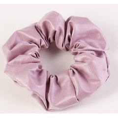 AliExpress Amazon hot sale new pure color girls PU leather hair scrunchies