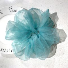 Fairy wholesale summer transparent pure color elegant oversize organza hair scrunchies for girls