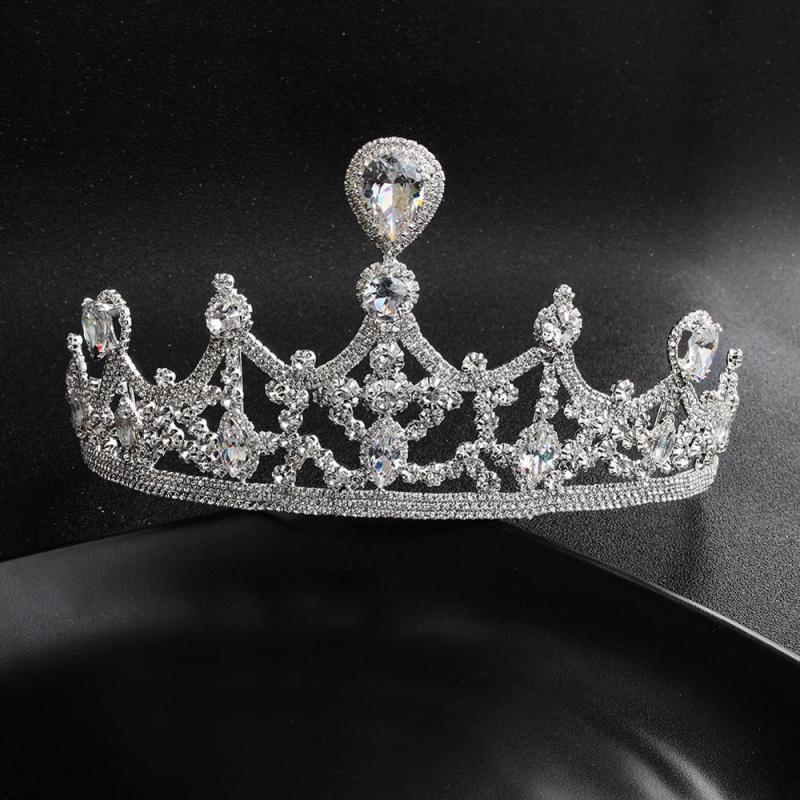 wholesale korea Alloy Water Lead Handmade Wedding Bridal round full pageant crowns