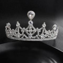 wholesale korea Alloy Water Lead Handmade Wedding Bridal round full pageant crowns