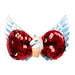 custom kids Baby Girl teenage unicorn angel sequin glitter Handmade jojo hair bows for girls