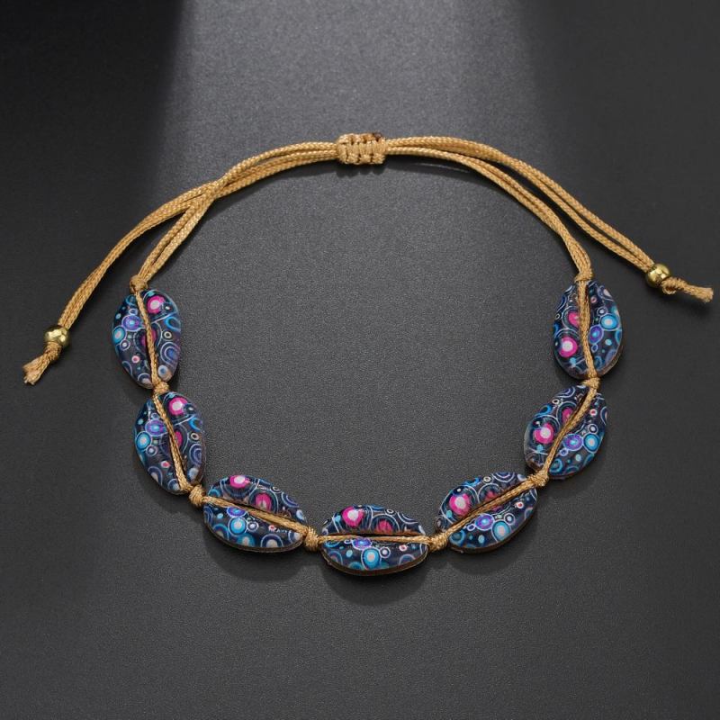 2019 Custom sea shell adjustable rope colorful bead bracelet sets for women