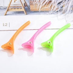 Translucent candy color 8cm black plastic hair clip large tip mouth decorative hair cut clip