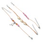 4 Sets Hawaii beach silver 925 foot jewelry sea shell sea star anklets chains for girls