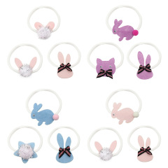 3pcs/set Latest design baby girls nylon rabbit bunny hairbands for kid's hair accessories