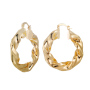 Wholesale fashion elegant circle 18k gold plated women twisted hoop copper earrings Wholesale fashion elegant circle 18k gold plated women twisted hoop copper earrings