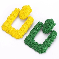 European exaggerated new design fashion trending alloy multicolor spray paint elegant earrings