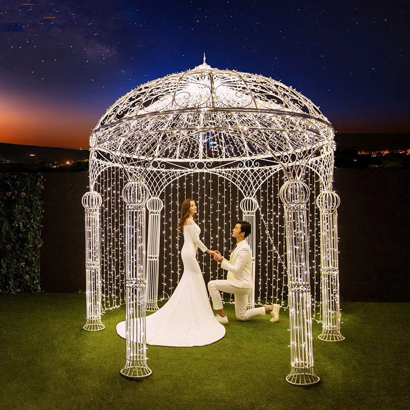 metal large bling bling party event backdrop round arch event decoration centerpieces