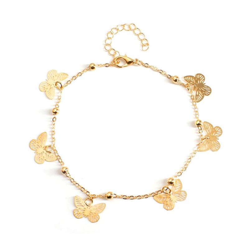 2020 New style beach foot jewelry hollow butterfly pendant anklets for women