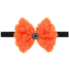 2020 Soft lace design black and orange baby girls headband hairband for kids hair accessories