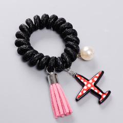 Tassel pearl Glitter sequin hair cord Accessories women Hair Coil Rings hair ties