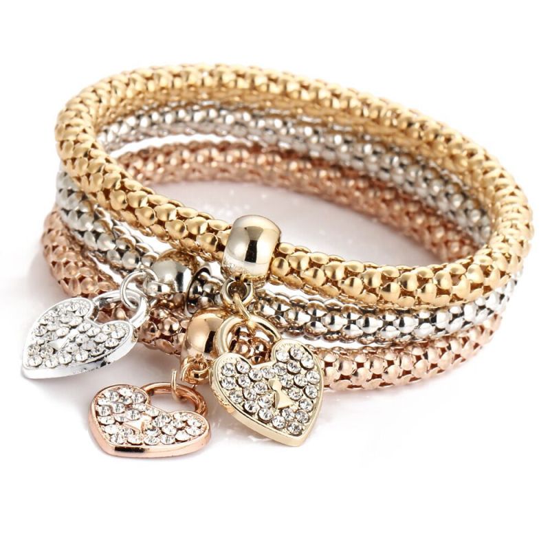 Ins Amazon Cheap Jewelry Gold plated Chain Layer Rhinestone Bangle popcorn bracelet for Women Ins Amazon Cheap Jewelry Gold plated Chain Layer Rhinestone Bangle popcorn bracelet for Women
