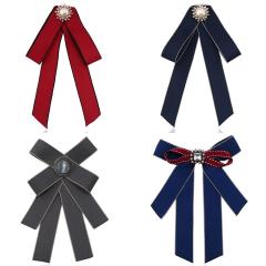 custom jewelry lovely girls pearl rhinestone fabric bowknot brooch for women