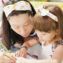 2pcs Rabbit ear mommy and me elastic fabric flowers hair band headbands 2pcs Rabbit ear mommy and me elastic fabric flowers hair band headbands