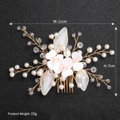 Handmade Rhinestone Pearl Flower Hair Accessories Wedding Bridal Hair Combs