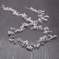 Fashion 1M pearl metal silver jewelry hair accessories Wedding Bridal Headbands