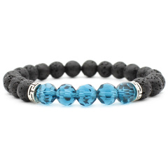 Bulk Custom Cheap Volcanic Ston Spherical Crystal Beads Bracelets for Women