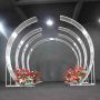 High quality white metal round pvc wedding backdrop decoration flower arch
