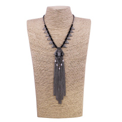 customized Amazon ins korean africa fashion statement bohemia boho handwork jewelry tassel necklace for women
