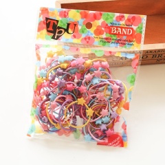 Children's base double beads wholesale elasic hair tie bulk hair accessories black elastic hair ties