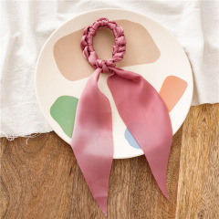 wholesale new hand-woven ins style girl chouchou ribbon knotted hair ties for women
