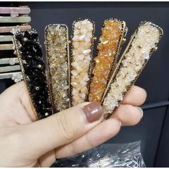 wholesale custom  women girls glitter crystal hair clip hair pins