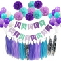 Mermaid Party Supplies Decorations kids Birthday Party Banners Latex Balloons Mermaid Party Supplies Decorations kids Birthday Party Banners Latex Balloons