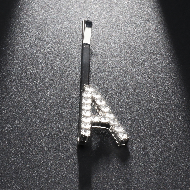 New hair accessories women single letter hair clip crystal rhinestone hair pins with words