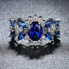 amazon wish custom fashion blue zircon ring zircon jewelry for women girls
