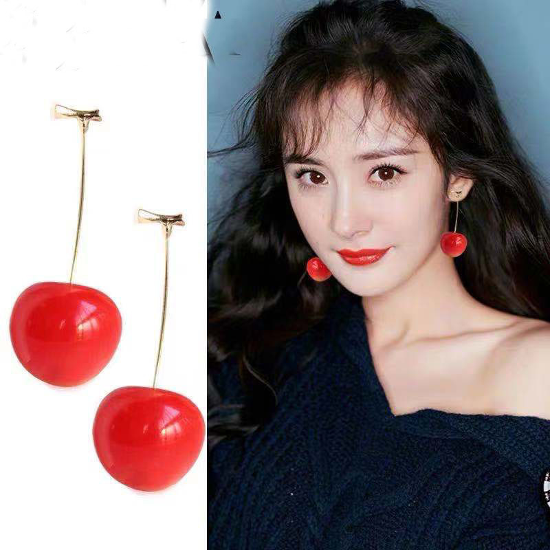 custom fashion trendy Gift fruit Adorable Cherry Drop dangle Earrings For Women custom fashion trendy Gift fruit Adorable Cherry Drop dangle Earrings For Women
