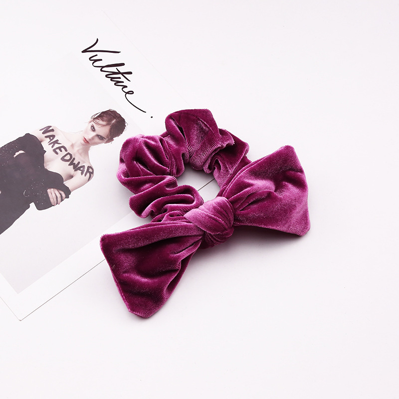 Winter Hair Scrunchies Elastics ponytail holder pleuche plush Bow hair tie