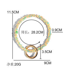 new fashion key ring colorful silicone sport bracelet wristlet bangle keychain for women