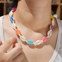Bali Hawaii lovely women beach holiday cowrie colorful shell pendant necklace