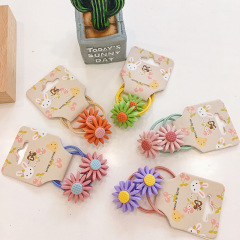 2020 summer children resin flower colorful elastic kids hair ties for baby girls