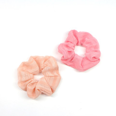 bulk wholesale women girls solid color retro elastic scrunchies for hair