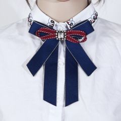 custom jewelry lovely girls pearl rhinestone fabric bowknot brooch for women