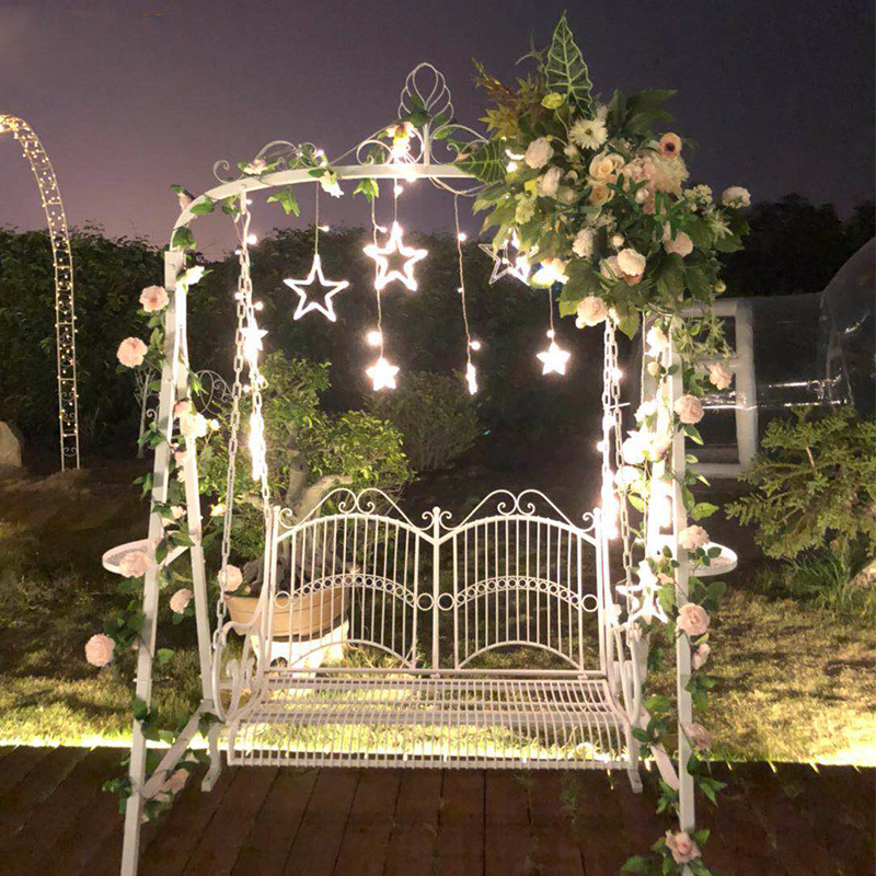 White iron double seat swing garden ornaments garden suppliers White iron double seat swing garden ornaments garden suppliers
