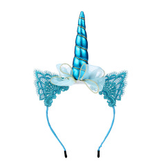 Handmade hair accessories Kids embroidery fabric unicorn cat Hair Band